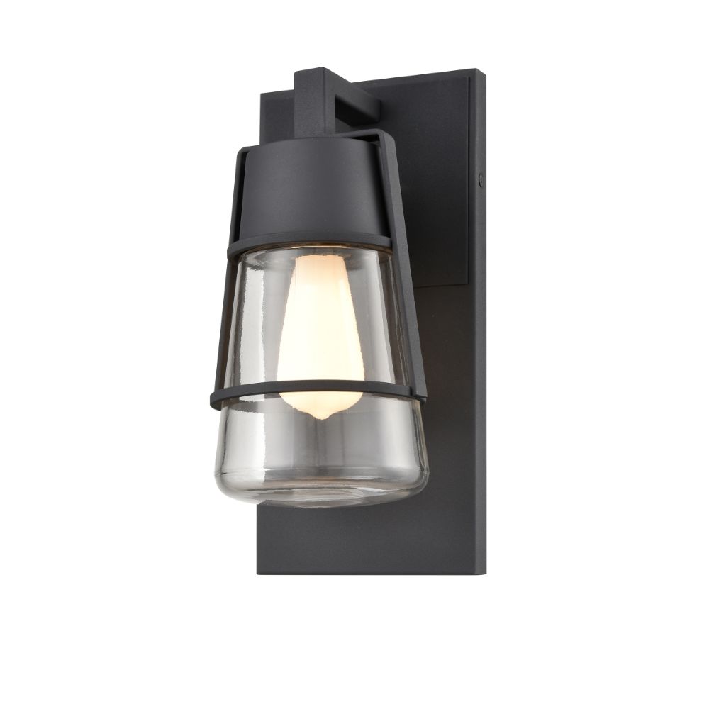DVI Lighting DVP44472BK-CL Lake of the Woods Outdoor 11.5 Inch Sconce in Black with Clear Glass