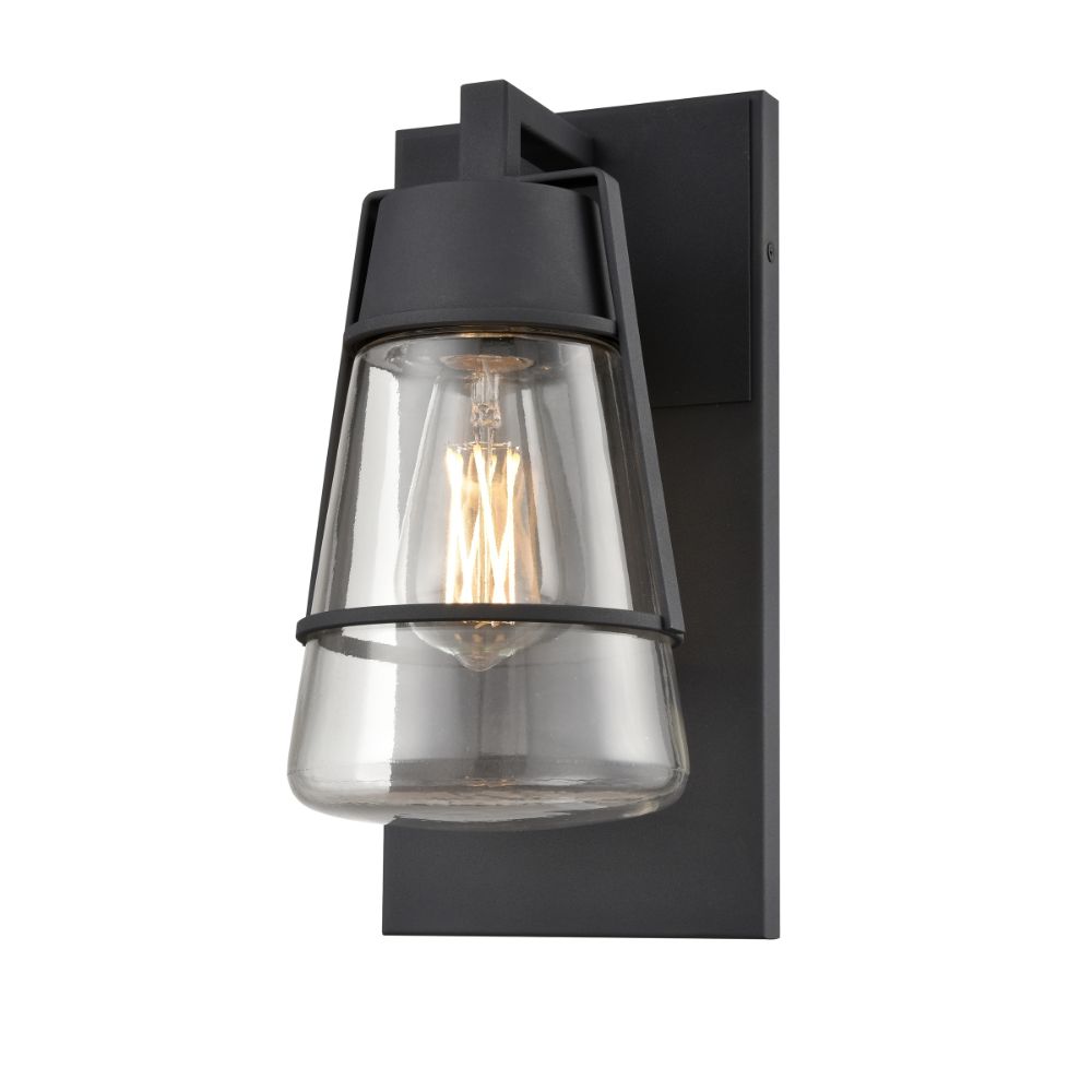 DVI Lighting DVP44473BK-CL Lake of the Woods Outdoor 13 Inch Sconce in Black with Clear Glass