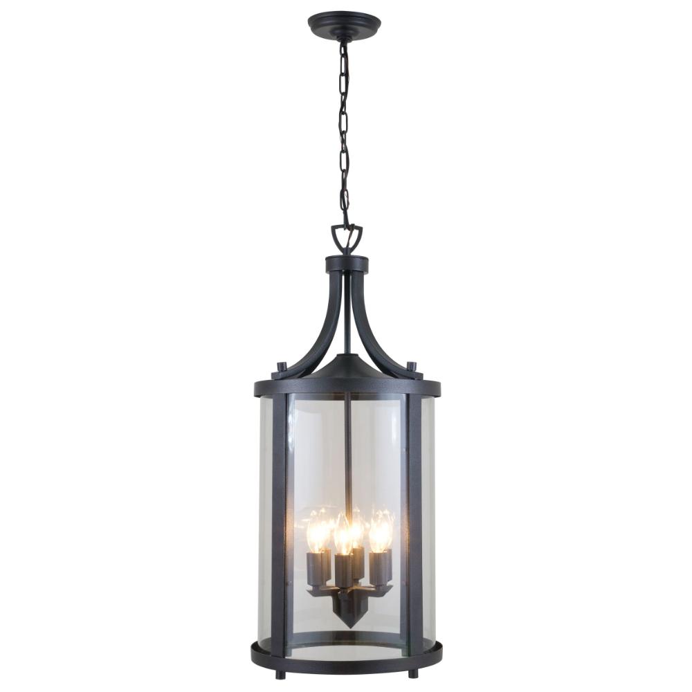 DVI Lighting DVP4476HB-CL Niagara 6 Light Hanging - Hammered Black with Clear Glass