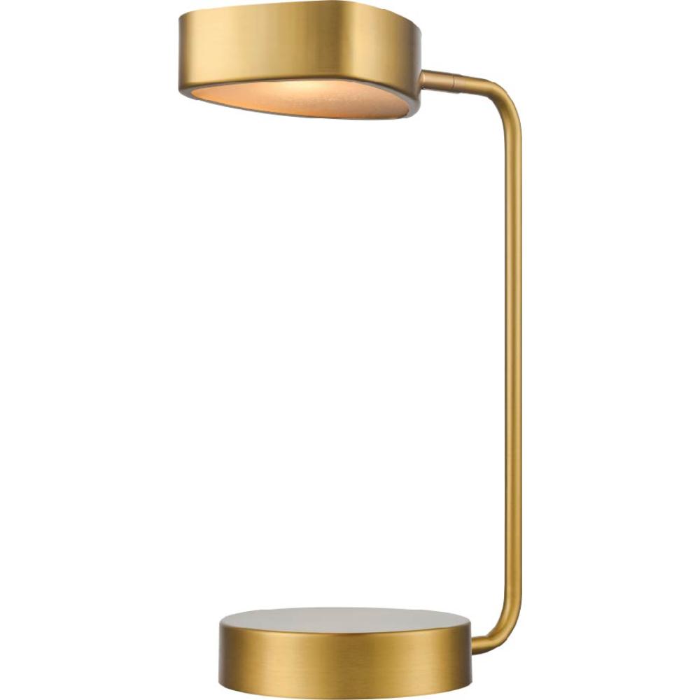 DVI Lighting DVP45417BR-OP Northern Marches Lamp - Brass With Half Opal Glass