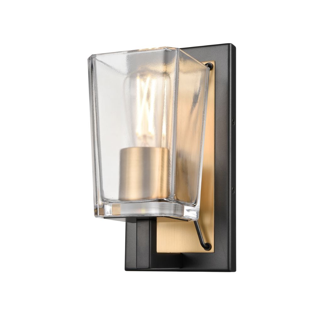 DVI Lighting DVP46901BR+GR-CL Riverdale Sconce in Brass and Graphite with Clear Glass