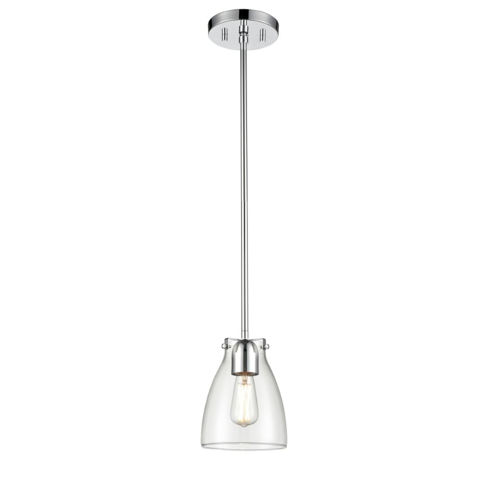 DVI Lighting DVP47021CH-CL Emma Pendant in Chrome with Clear Glass