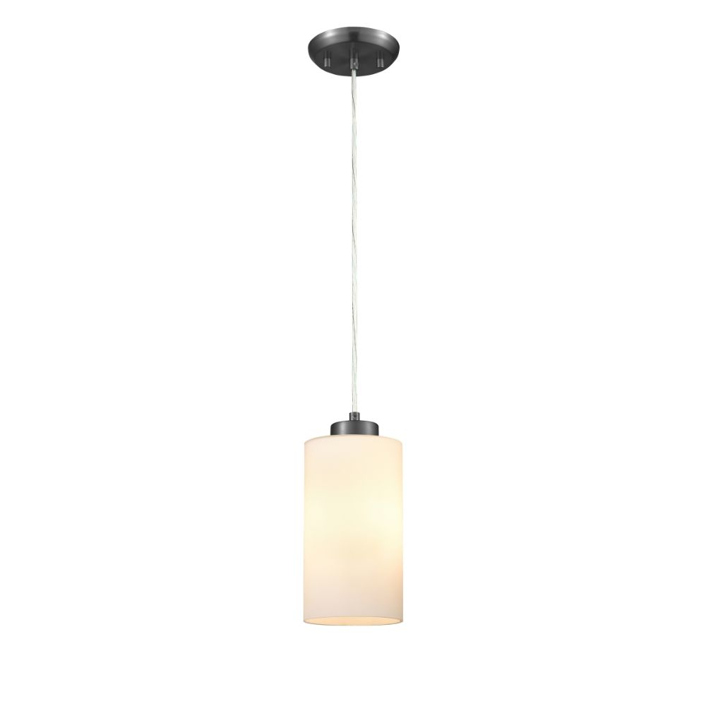 DVI Lighting DVP47121CH-OP Manitou Pendant in Chrome with Half Opal Glass