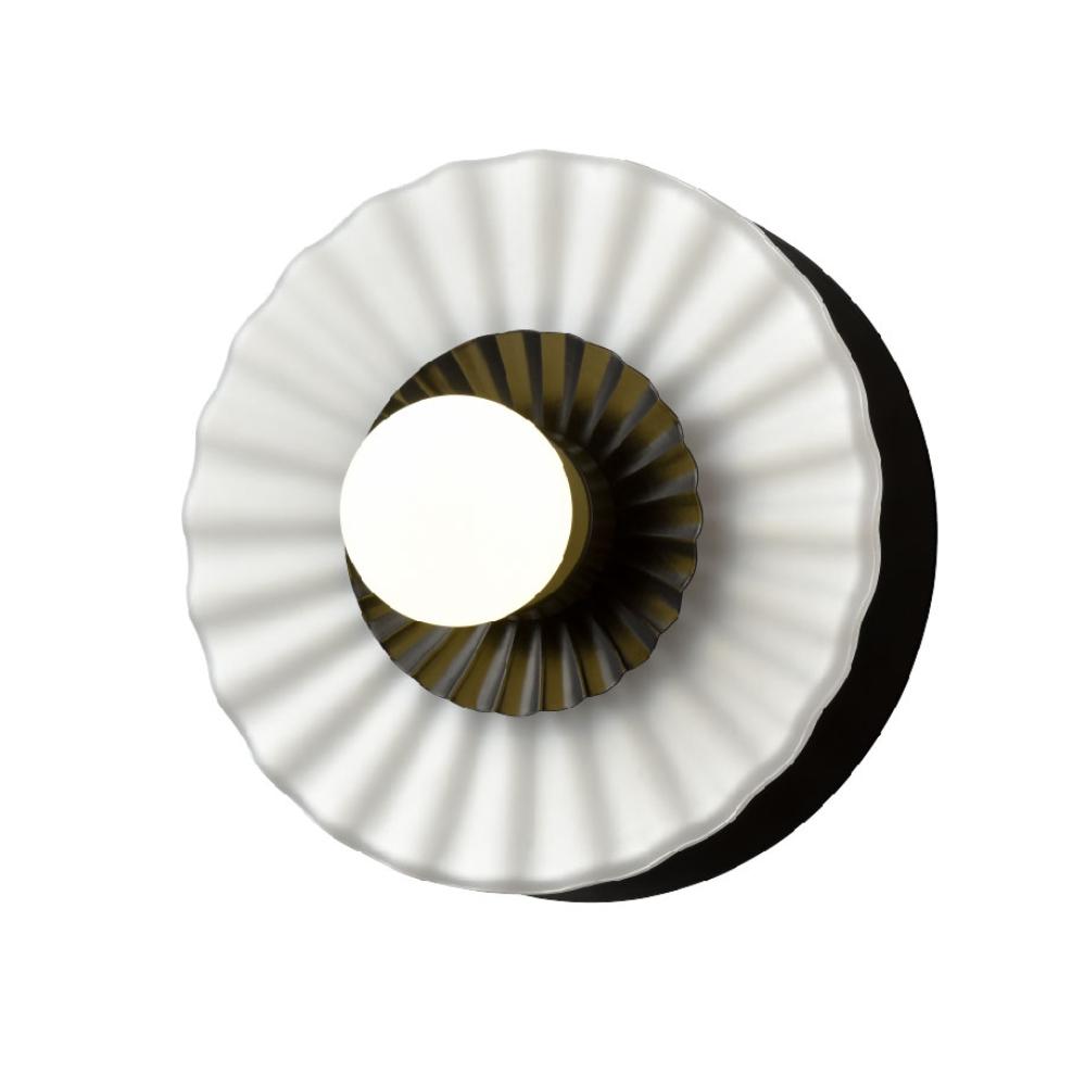 DVI Lighting DVP48801MF+EB-OP Waverly Heights Sconce - Multiple Finishes and Ebony with Half Opal Glass