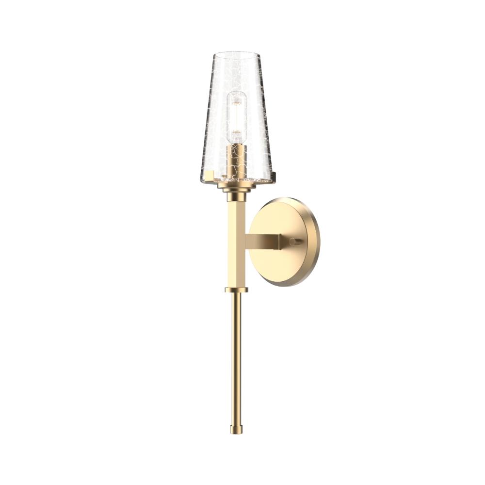 DVI Lighting DVP50201BR-CRK Athenium Sconce - Brass with Crackle Glass
