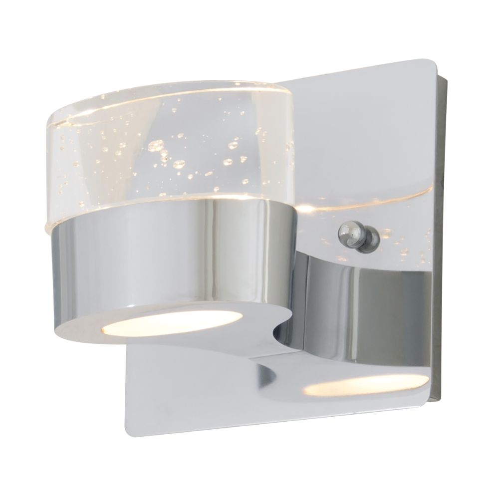 DVI Lighting DVP6871CH-SDY Neptune Sconce in Chrome with Clear Seedy Glass