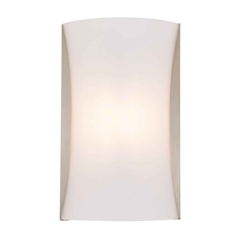 DVI Lighting DVP7192SN-OP Kingsway AC LED Small Light Sconce in Satin Nickel with Half Opal Glass