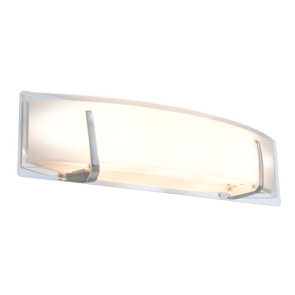 DVI Lighting DVP8193CH-OP Hyperion AC LED Small Vanity in Chrome with Half Opal Glass