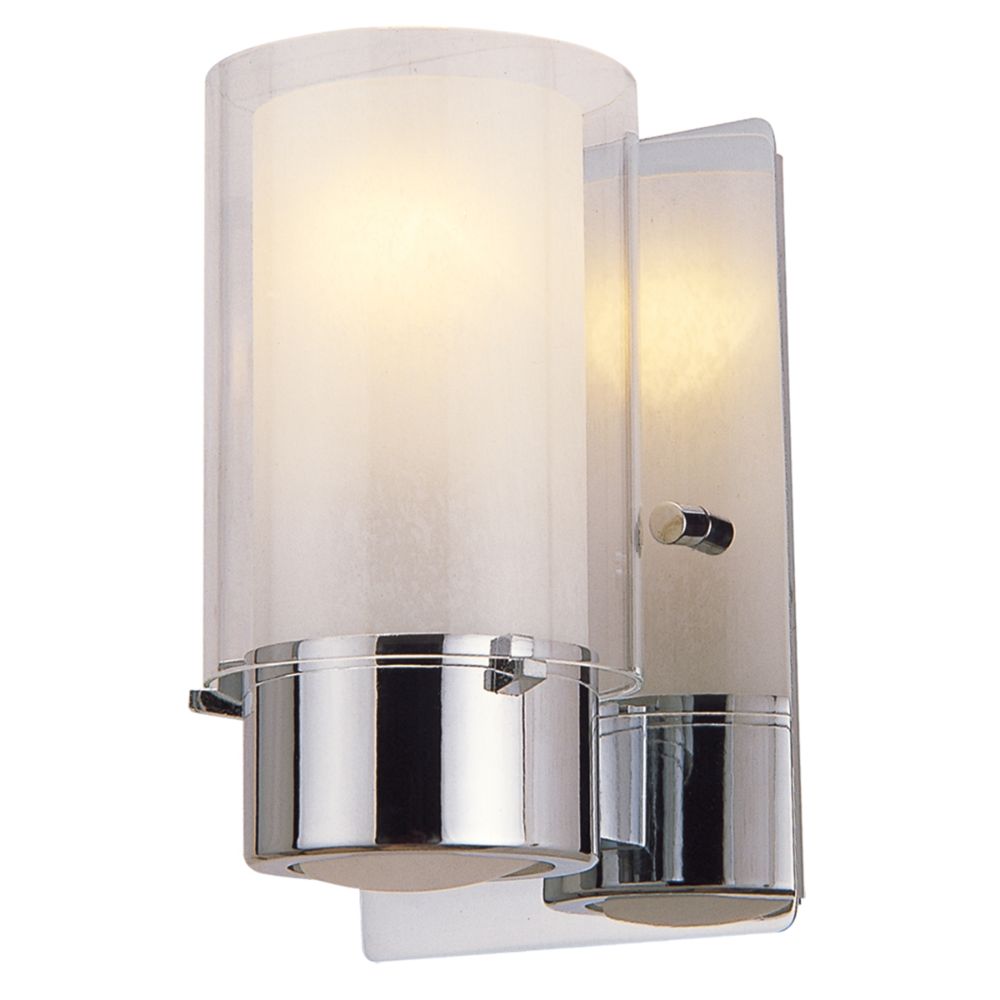 DVI Lighting DVP9001CH-OP Essex Small Sconce in Chrome with Half Opal Glass