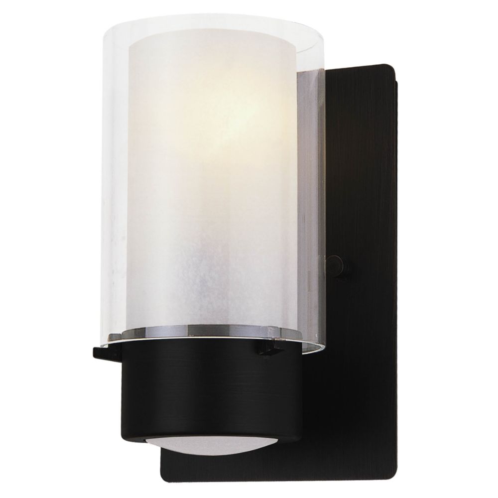 DVI Lighting DVP9001GR-OP Essex Small Sconce in Graphite with Half Opal Glass