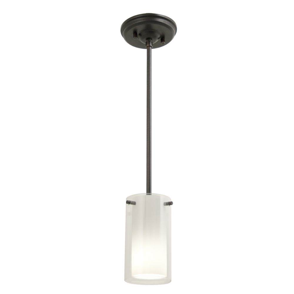 DVI Lighting DVP9019ORB-OP Essex Small Mini-Pendant in Oil Rubbed Bronze with Half Opal Glass