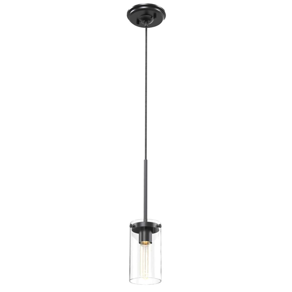 DVI Lighting DVP9051GR-CL Erin Pendant in Graphite with Clear Glass