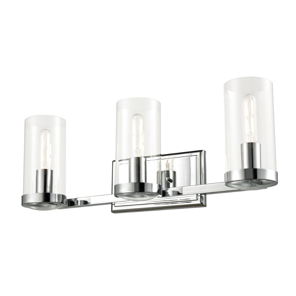 DVI Lighting DVP9083CH-CL Erin 3 Light Vanity in Chrome with Clear Glass