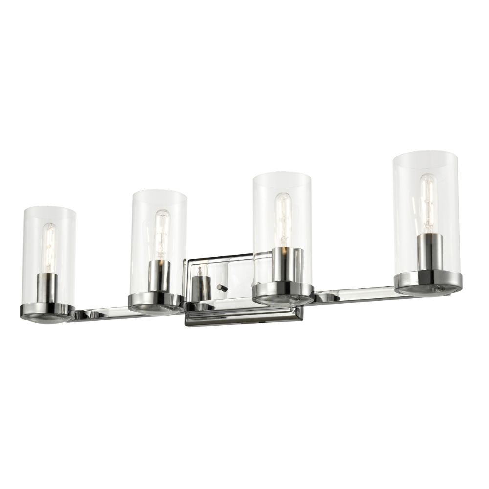 DVI Lighting DVP9084CH-CL Erin 4 Light Vanity in Chrome with Clear Glass