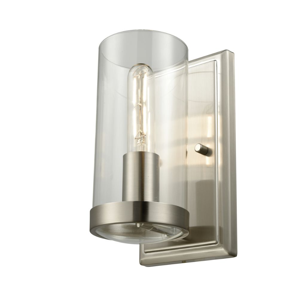 DVI Lighting DVP9099BN-CL Erin Sconce in Buffed Nickel with Clear Glass