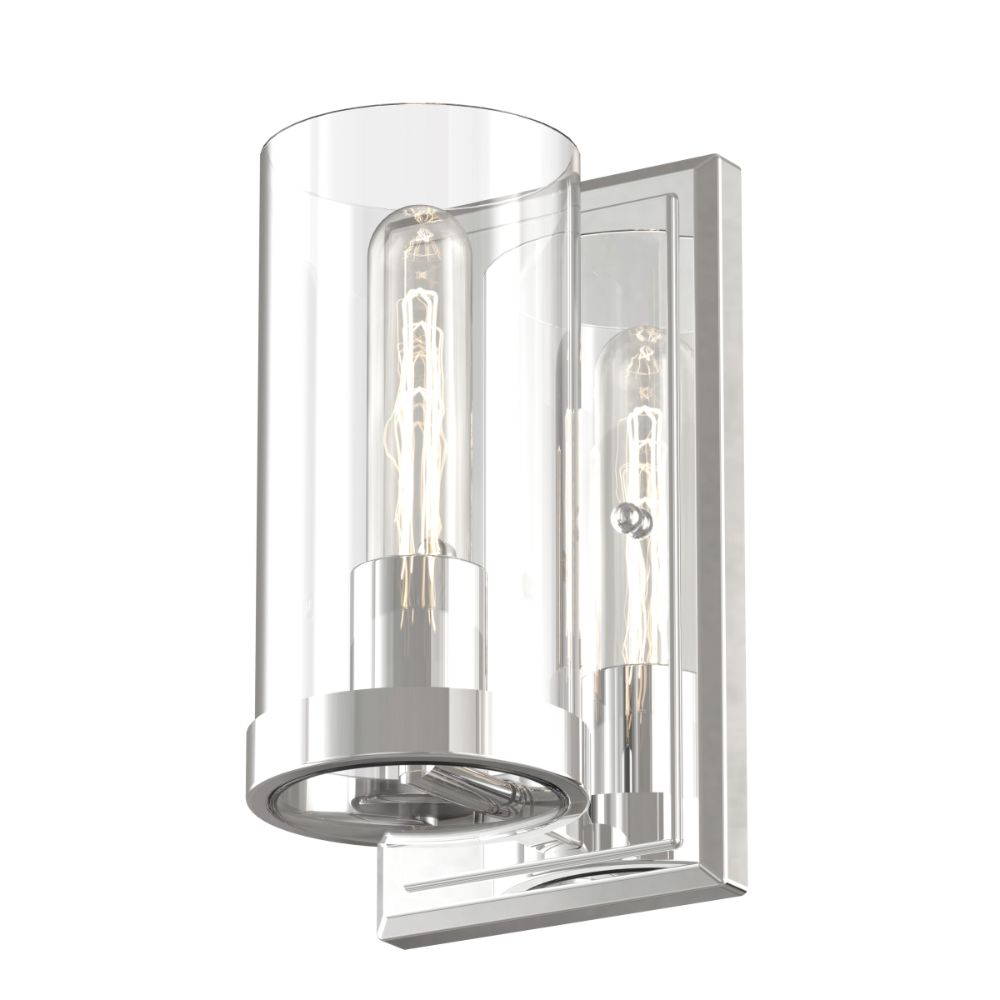 DVI Lighting DVP9099CH-CL Erin Sconce in Chrome with Clear Glass
