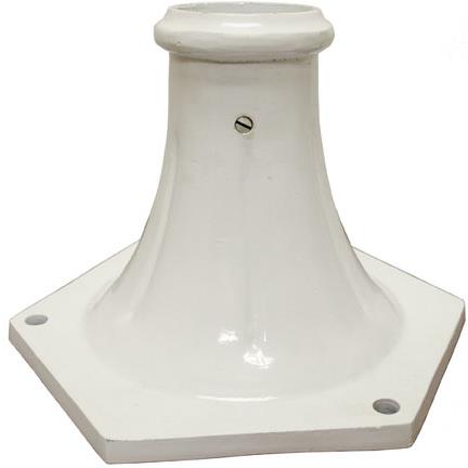 Dabmar Lighting BS300-W Surface Mounted Base for 3" O.D. Round Post in White