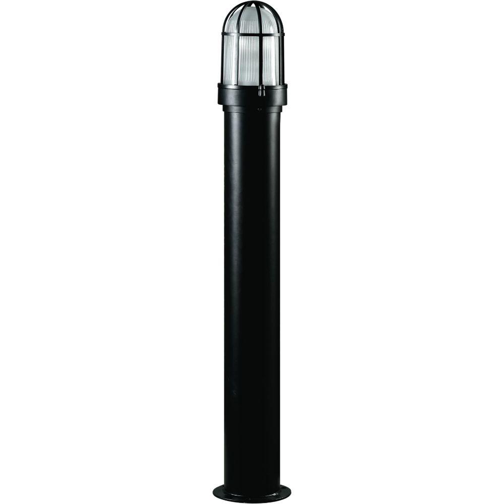 Dabmar Lighting D3100-L9-40K-B Steel Bollard Open Cage 120V GU24 LED 9W 40K in Black