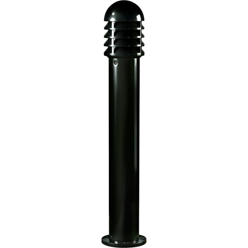 Dabmar Lighting D3400-B-CLR Cast Alum Bollard Shuttered 120V E26 No Lamp Clear in Black