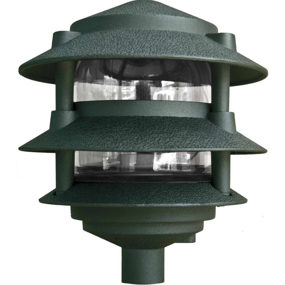 Dabmar Lighting D5000-10T-G Cast Alum Pagoda 3-Tier 1/2" Base 10" Top 120V E26 No Lamp in Green