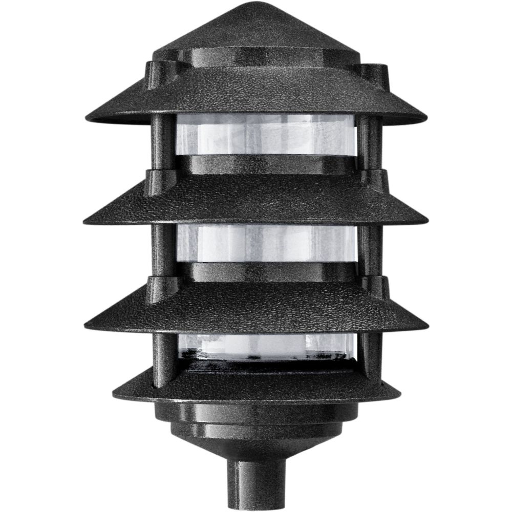 Dabmar Lighting D5100-10T-B Cast Alum Pagoda 4-Tier 1/2" Base 10" Top 120V E26 No Lamp in Black