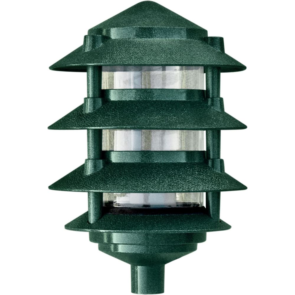Dabmar Lighting D5100-L12-30K-10T-G Cast Alum Pagoda 4-Tier 1/2" Base 10" Top 120V G24 LED 12W 30K in Green