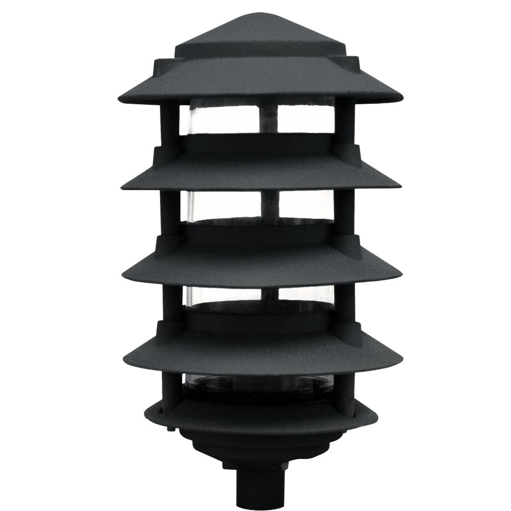 Dabmar Lighting D5500-L6-RGBW-10T-B Cast Alum Pagoda 5-Tier 1/2" Base 10" Top 120V E26 LED 6W RGBW in Black