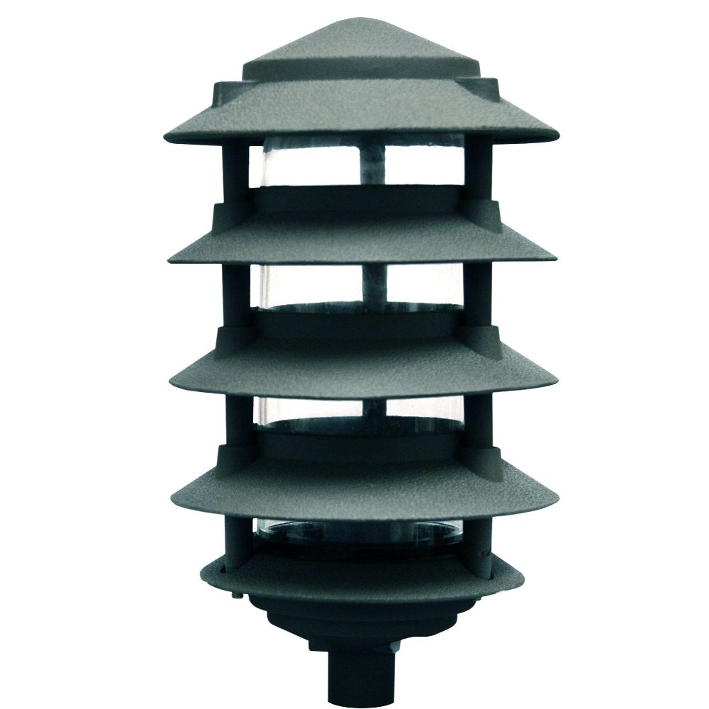 Dabmar Lighting D5500-10T-G Cast Alum Pagoda 5-Tier 1/2" Base 10" Top 120V E26 No Lamp in Green