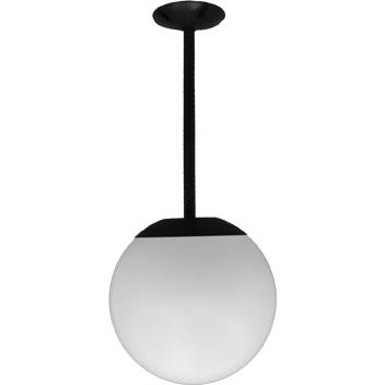 Dabmar Lighting D7500-12-B 13" Ceiling Globe Fixture 12" Drop in Black 