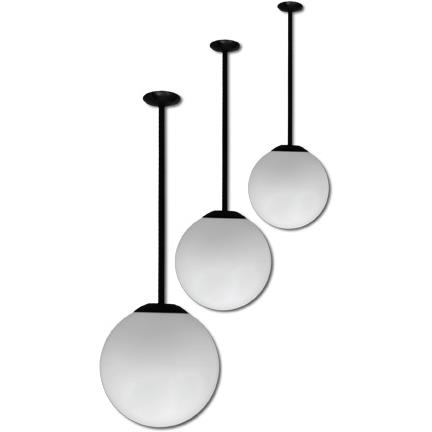 Dabmar Lighting D7502-18-B 18" Ceiling Globe Fixture 18" Drop in Black 