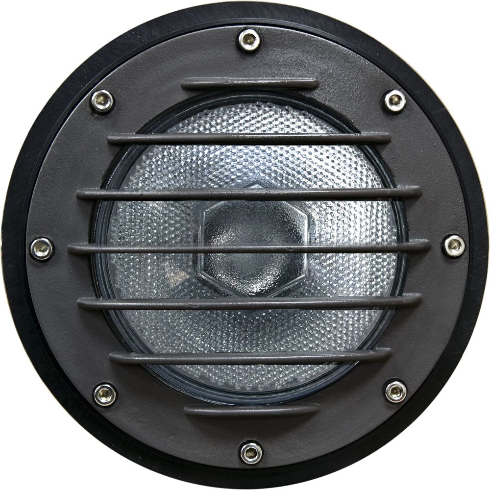 Dabmar Lighting DW4701-B Cast Aluminum In-Ground Well Light with Grill and PVC Sleeve in Black