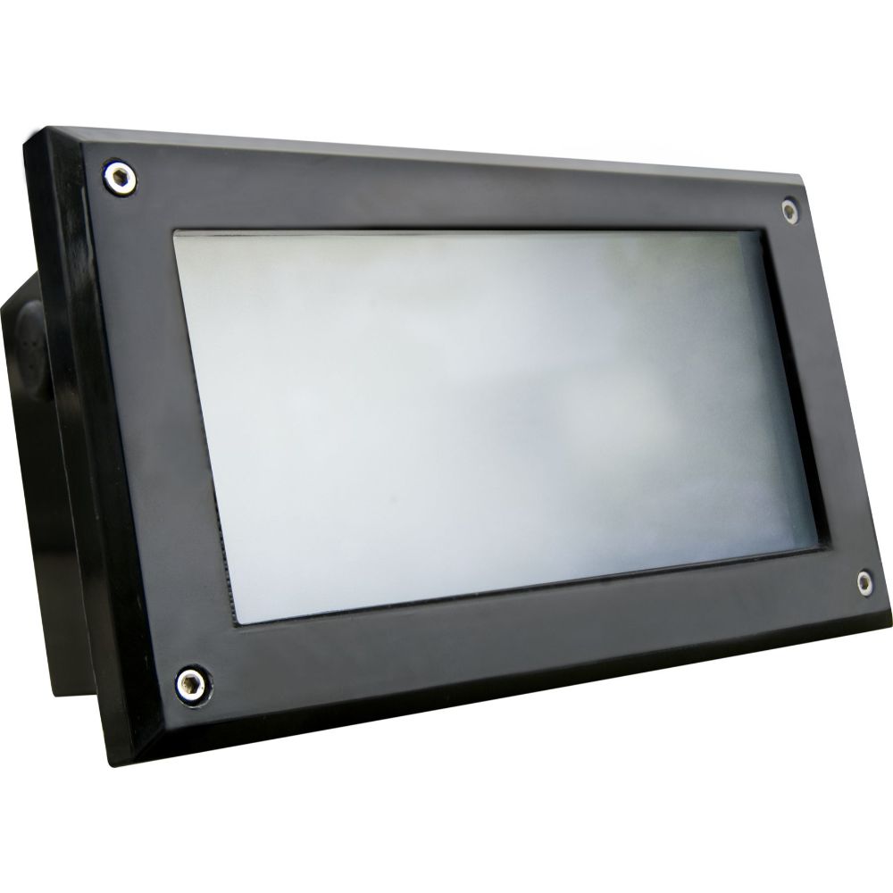 Dabmar Lighting FG2000-B Fiberglass Recessed Open Face Brick / Step / Wall Light in Black