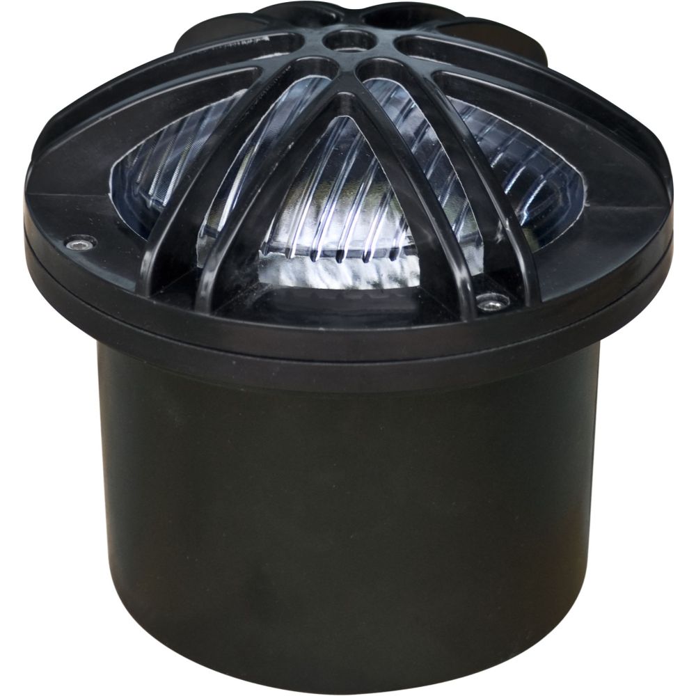 Dabmar Lighting FG327-B Fiberglass Adjustable In-Ground Well Light with Star Grill in Black