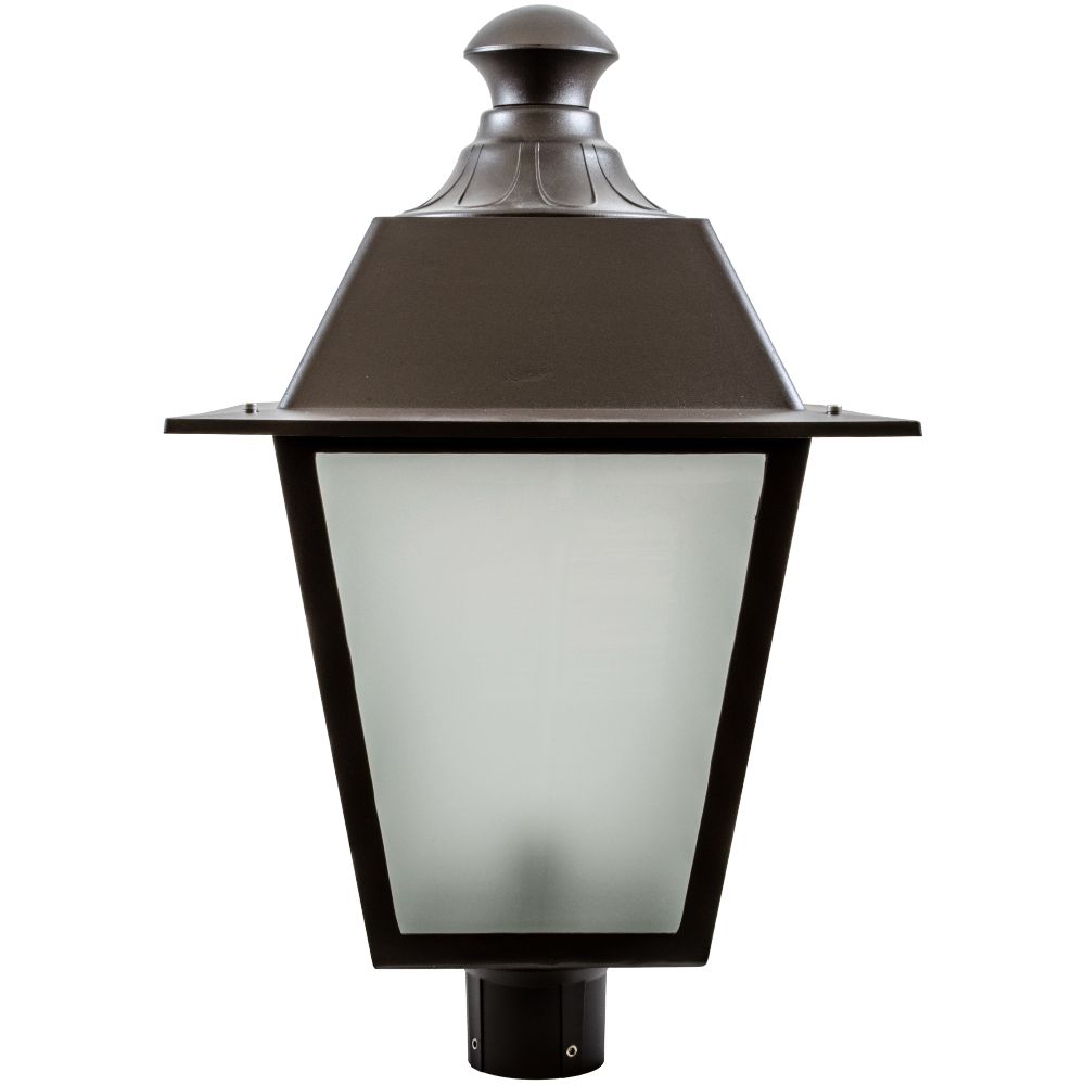 Dabmar Lighting GM224-BZ Large Post Top Fixture with Frosted Glass Incandescent 120V in Bronze