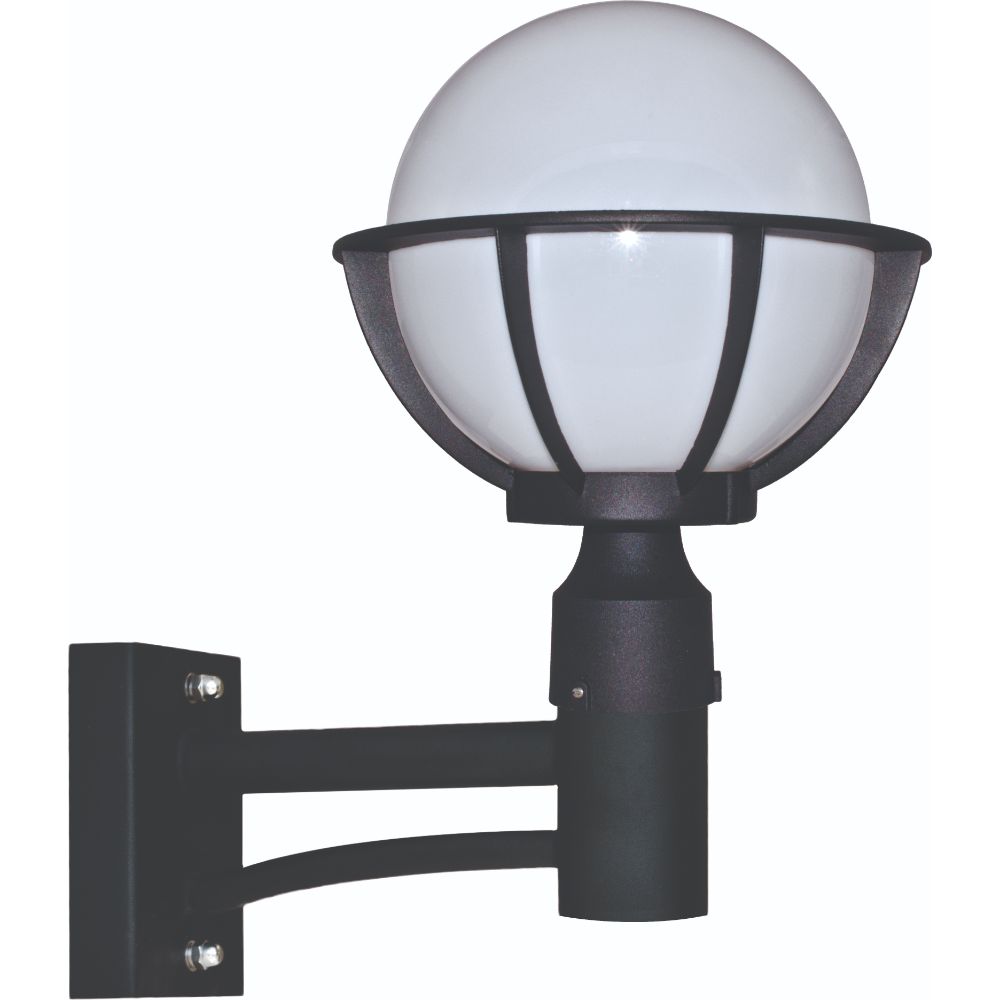 Dabmar Lighting GM265-L9-27K-B Cast Alum Globe Wall Fixture 120V GU24 LED 9W 27K in Black