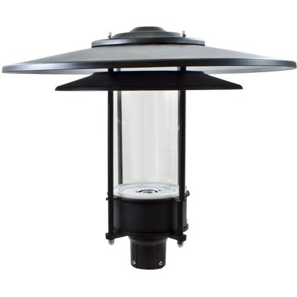 Dabmar Lighting GM510-B Large Hat Top Post Light Fixture Incandescent 120 Volts in Black