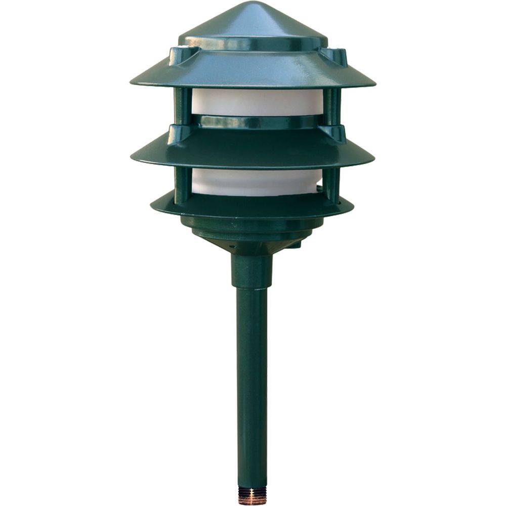 Dabmar Lighting LV102-10T-G Cast Alum Pagoda 3-Tier 1/2" Base 10" Top 12V 2-Pin No Lamp in Green