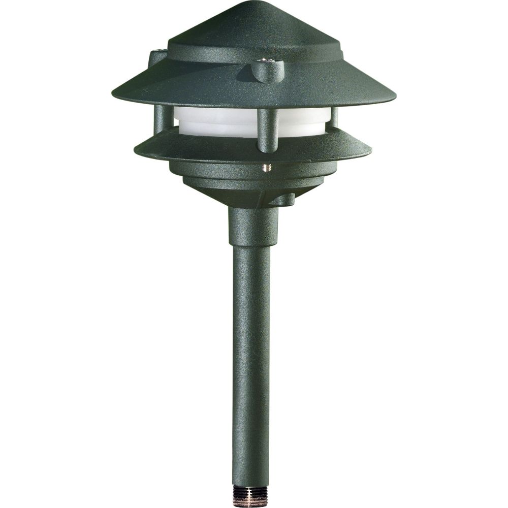 Dabmar Lighting LV102S-10T-G Cast Alum Pagoda 2-Tier 1/2" Base 10" Top 12V 2-Pin No Lamp in Green