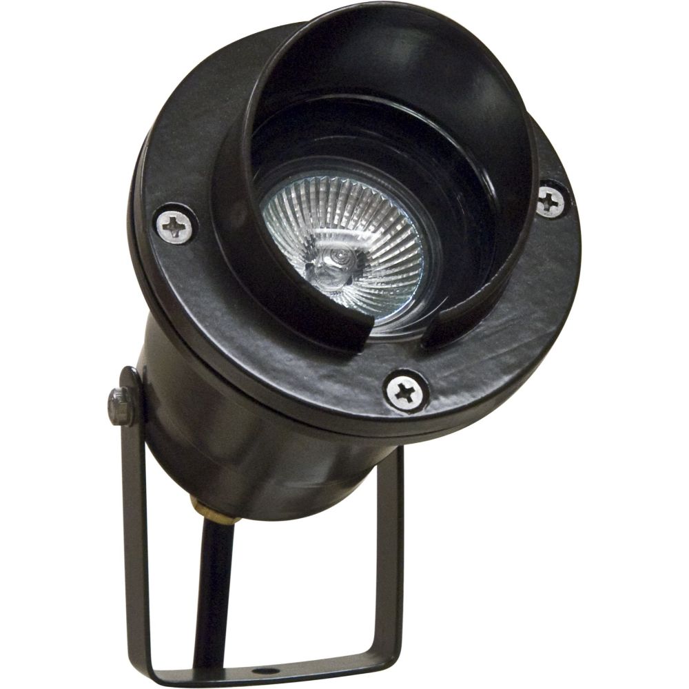Dabmar Lighting LV109-L3-65K-B Cast Alum Spot Light 12V 2-Pin LED 3W 65K Hood in Black