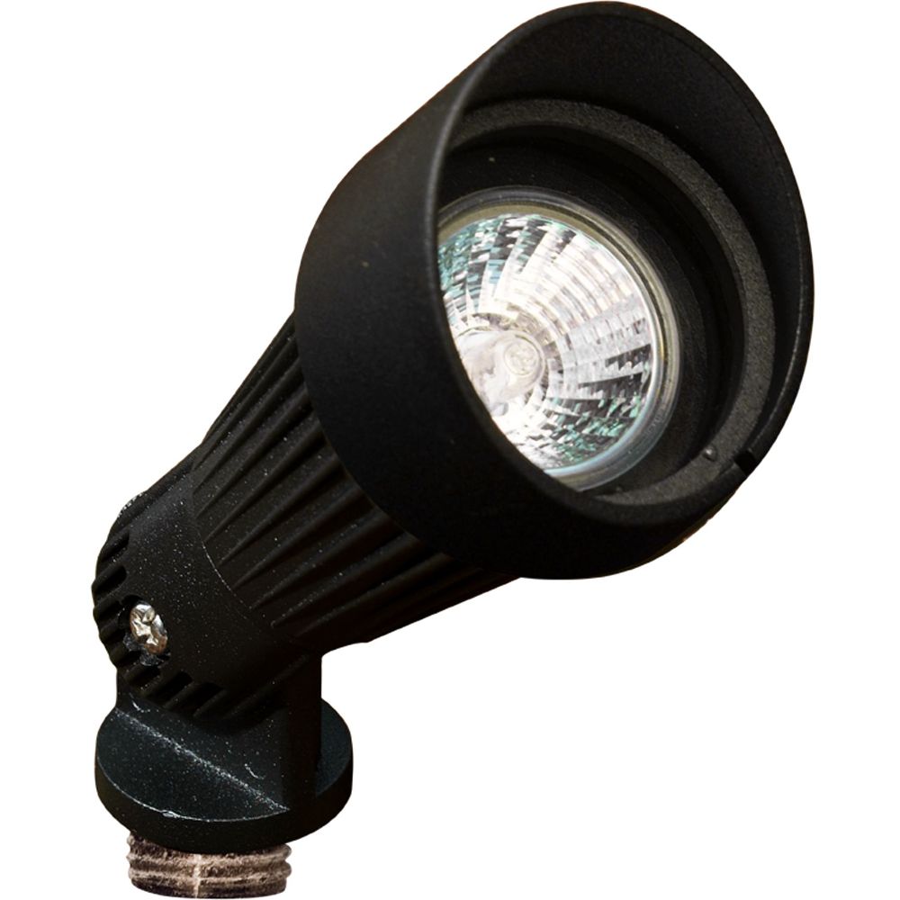 Dabmar Lighting LV203-L3-65K-B Cast Alum Spot Light 12V 2-Pin LED 3W 65K Hood in Black