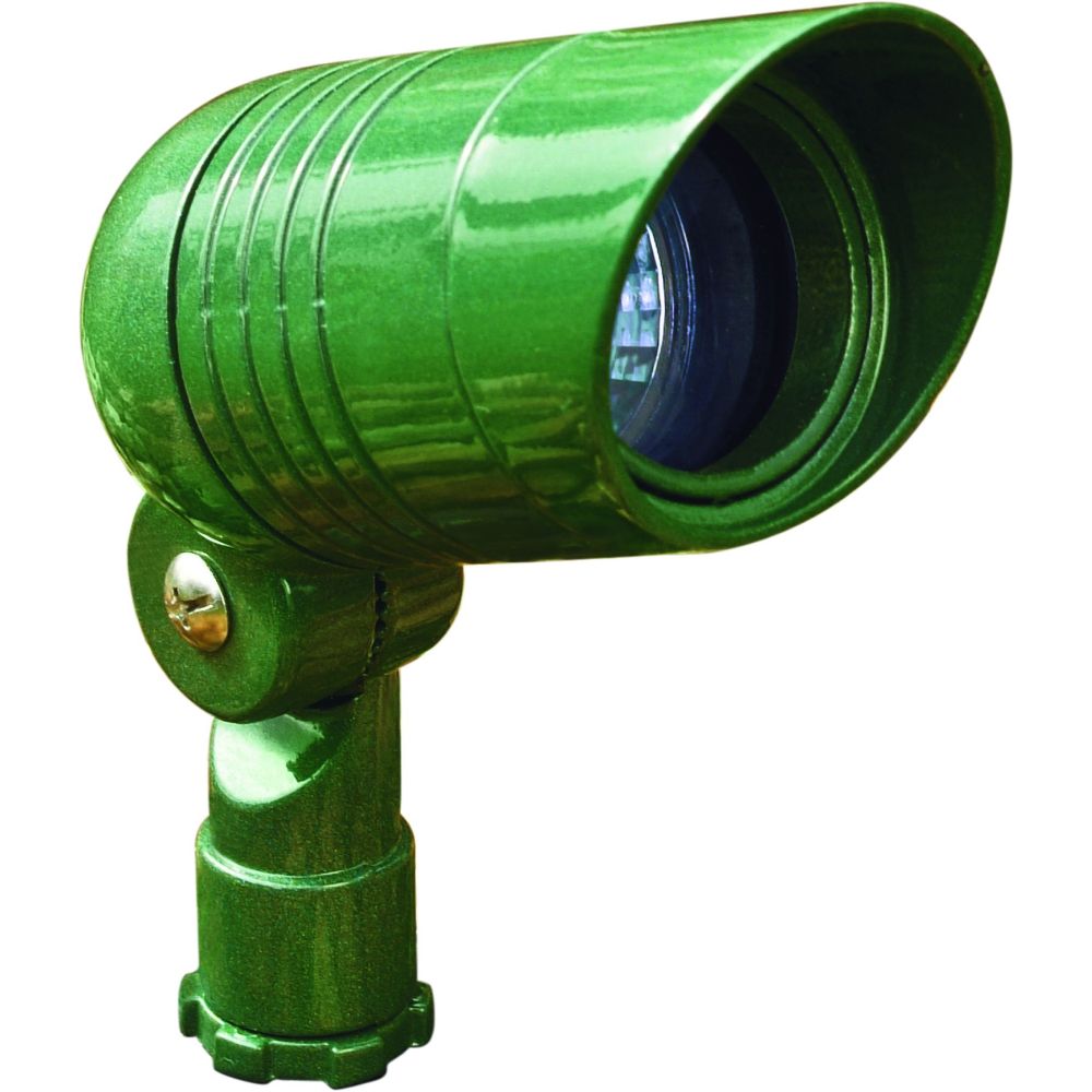 Dabmar Lighting LV222-L3-27K-G Cast Alum Spot Light 12V 2-Pin LED 3W 27K Hood in Green