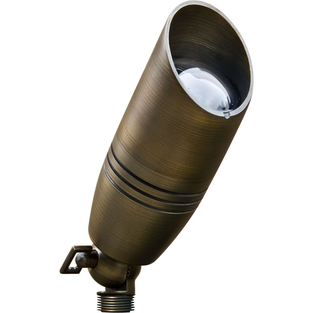 Dabmar Lighting LV235-L3-65K-WBS Brass Spot Light 12V 2-Pin LED 3W 65K Hood in Weathered Brass