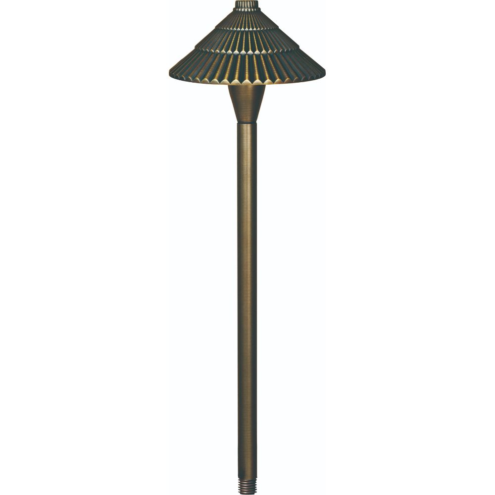 Dabmar Lighting LV48-WBS Solid Brass Path / Walkway / Area Light with Ribbed Top in Weathered Brass