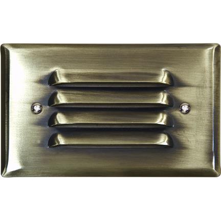 Dabmar Lighting LV617-ABS Brass Recessed Louvered Brick / Step / Wall Light in Antique Brass