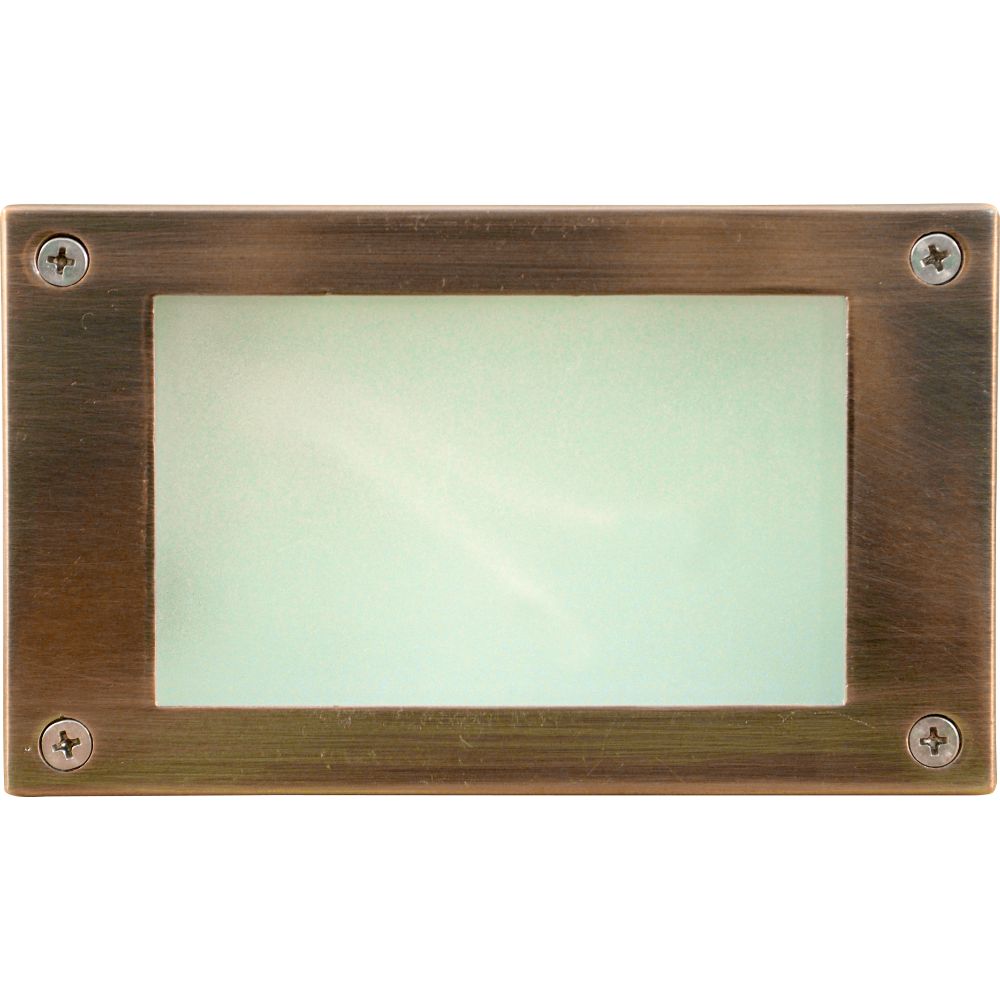 Dabmar Lighting LV650-ACP Cast Aluminum Recessed Open Face Brick / Step / Wall Light in Electro-Plated Antique Copper