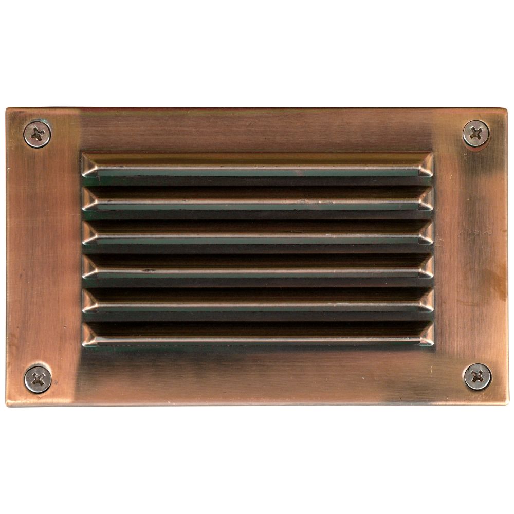 Dabmar Lighting LV675-ACP Cast Aluminum Recessed Louvered Brick / Step / Wall Light in Electro-Plated Antique Copper