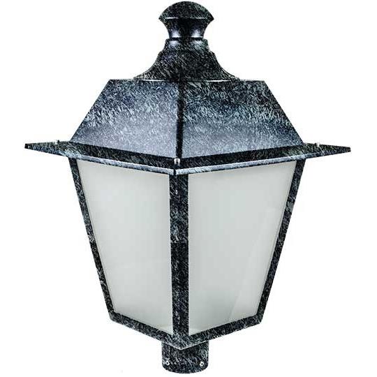 Dabmar Lighting GM224-VG Large Post Top Fixture with Frosted Glass Incandescent 120V in Verde Green