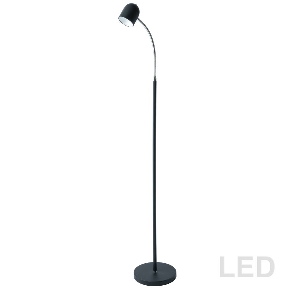 Dainolite 123LEDF-BK LED Floor Lamp - 5W - Satin Black Finish