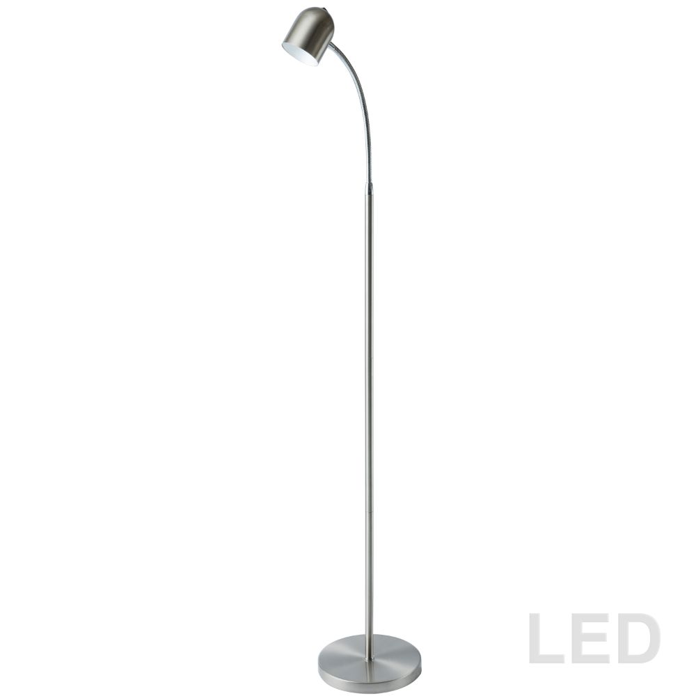 Dainolite 123LEDF-SC LED Floor Lamp - 5W - Satin Chrome Finish