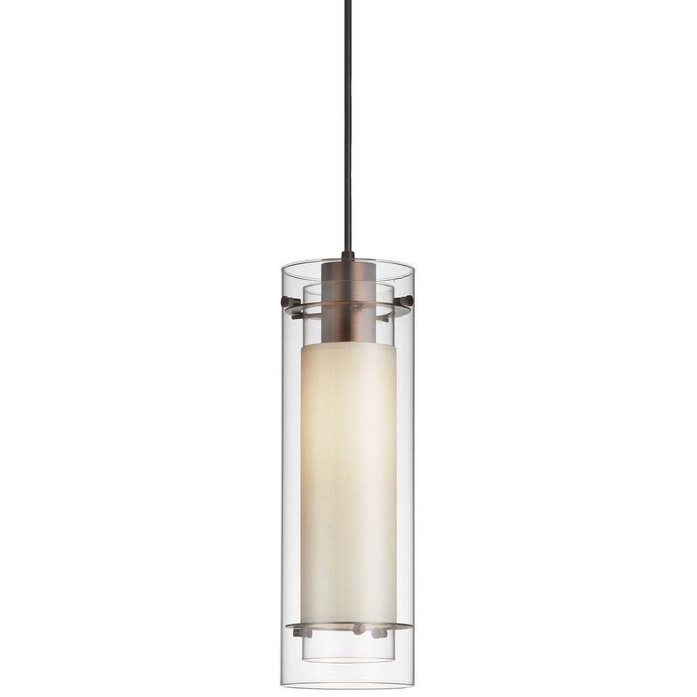 Dainolite Lighting 22152-791-OBB Kitchen and Bar 1 Light Pendant in Oil Brushed Bronze with Ivory Shade